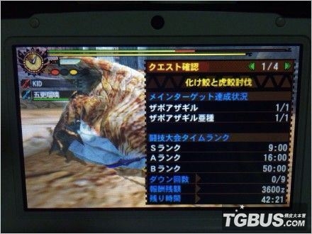 3DS 《怪物獵人4G》G位競技場骸蜘蛛與雙鲛S心得